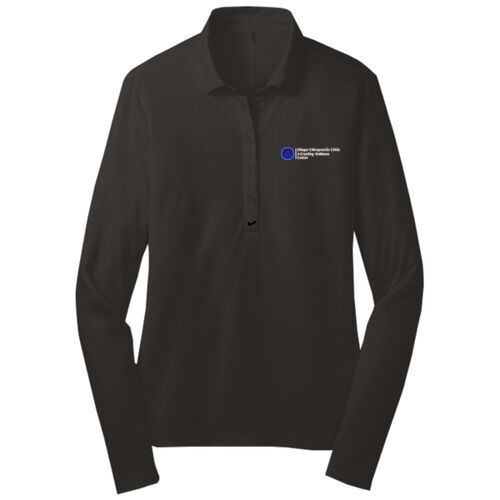 Ladies Long Sleeve Dri FIT Stretch Tech Polo - White Thumbnail