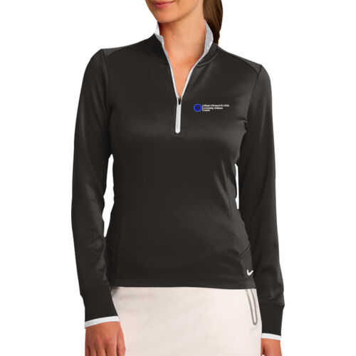 Ladies Dri FIT 1/2 Zip Cover Up - White Thumbnail