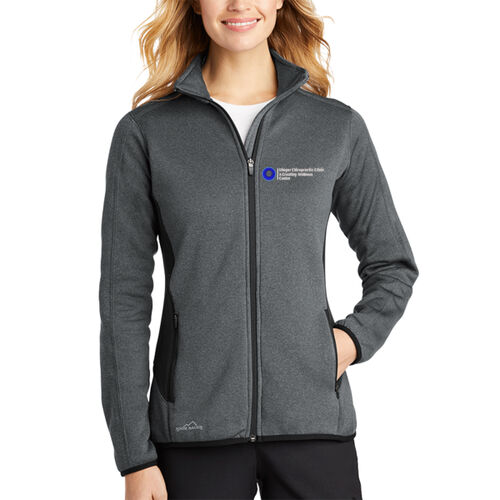 Ladies Full Zip Heather Stretch Fleece Jacket - White Thumbnail